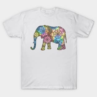 Multicoloured henna elephant T-Shirt